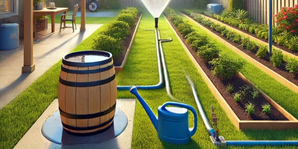 sprinkler irrigation vs rain barrels